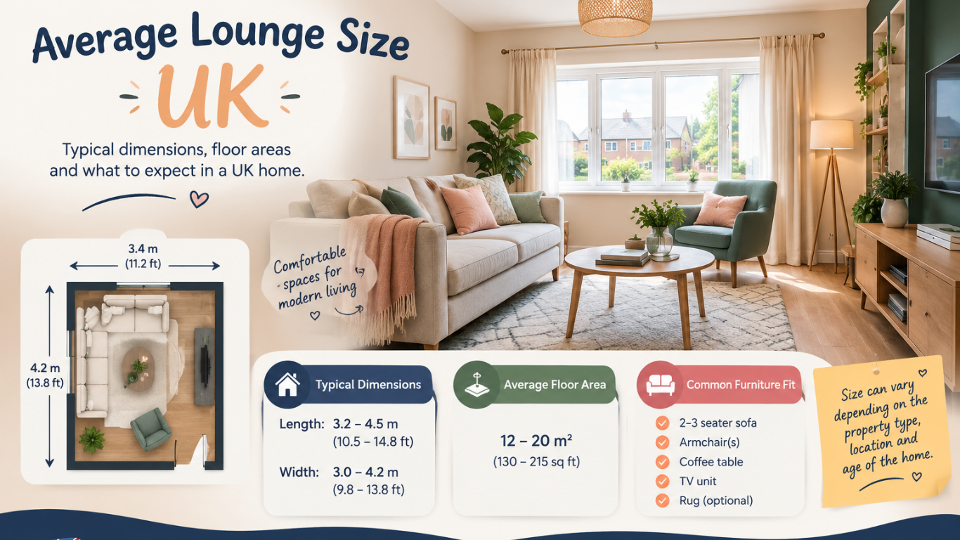 average lounge size UK