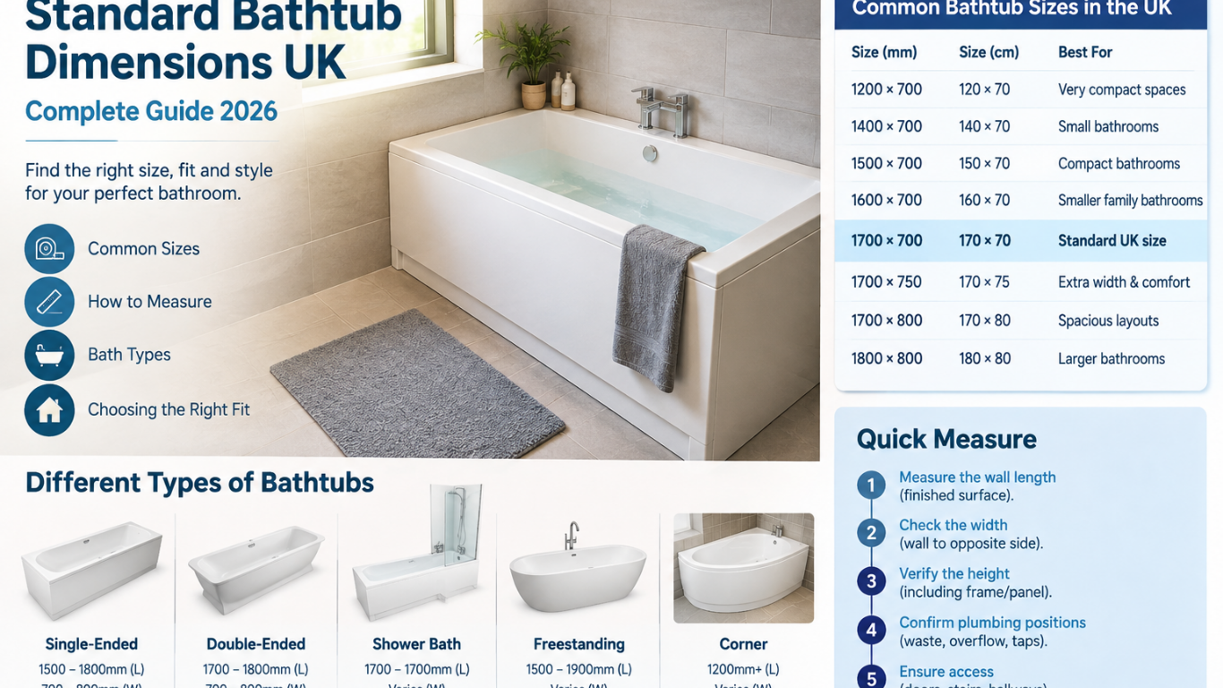 Standard Bathtub Dimensions UK